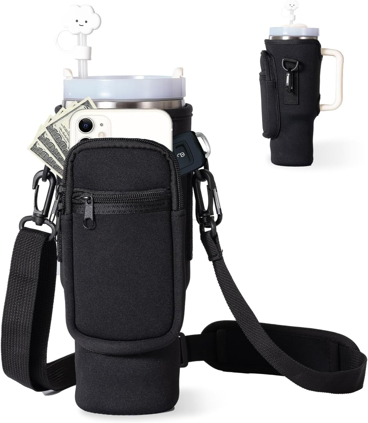 Wholesale 40OZ Handle Ice Cup Tumbler Neoprene Car Insulation Portable Bottle Cover Cup Cover